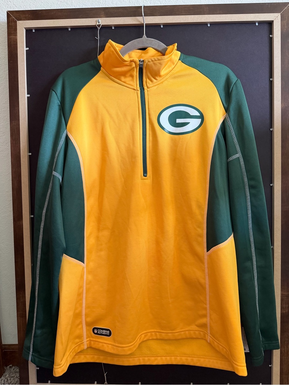 NFL Gold and Green Packers Quarter-Zip Performance Pullover